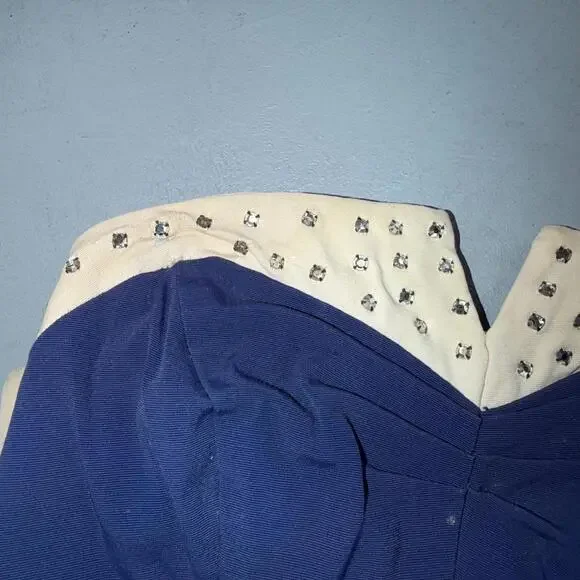 Alix Of Miami Rhinestone 1950s VTG Bathing Suit Swimsuit Hollywood Swim Wear Blu - Picture 2 of 16